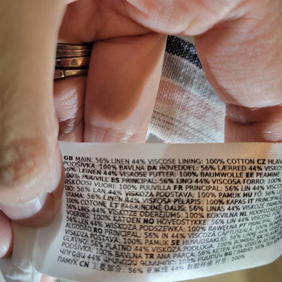 ❤️ 3 for $35 Ever New linen blend tie waist  striped mini knee length skirt 10 - Picture 8 of 8